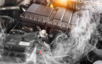 car overheating concept. Smoke from engine car overheating concept. Smoke from engine